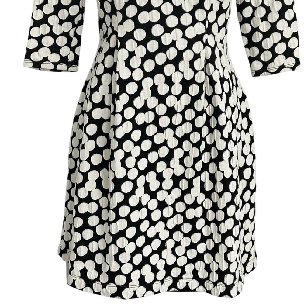 Betsey Johnson Polka Dot Fit and Flare Dress Black White 10 Retro - Picture 7 of 12